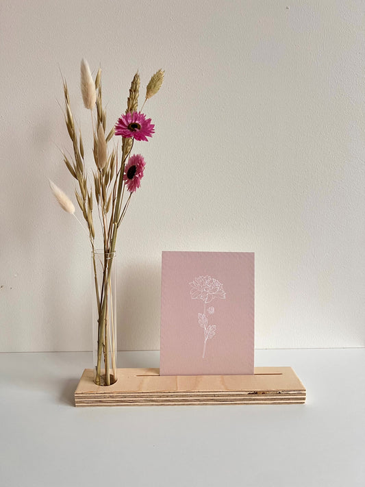 Soothing dried flowers with greeting card